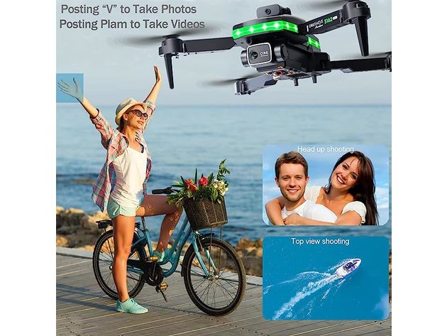 Wi-Fi FPV Selfie Drone with Two 4K HD Cameras & 3 Batteries