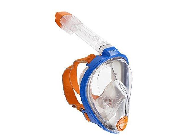 Ocean Reef Aria Full Face Snorkel Mask with 180º Panoramic View - L / XL, Blue (Used, Open Retail Box)