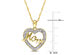 Accent Diamond Mom Heart Pendant Necklace in 10k Yellow Gold with Chain