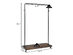 Costway Industrial Pipe Style Rolling Garment Rack Clothes Rack on Wheels / Wood Shelf - Black/Brown