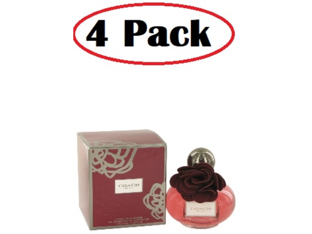 4 Pack of Coach Poppy Wildflower by Coach Eau De Parfum Spray 3.4 oz