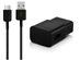 Wall/Car & Headset Bundle for Samsung Galaxy with Data & Sync Cable-Black - Black