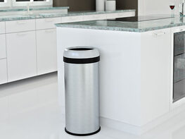 iTouchless 16-Gallon Dual-Deodorizer Round Open-Top Trash Can