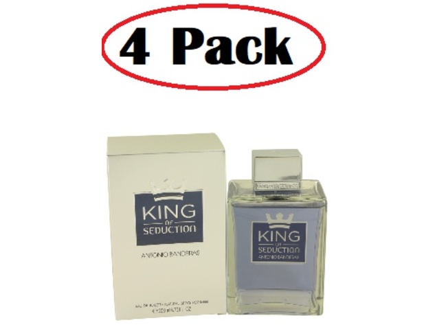 4 Pack of King of Seduction by Antonio Banderas Eau De Toilette Spray 6.7 oz