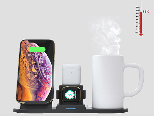 2-in-1 Wireless Charging Coffee Mug Warmer Set Type C Port Wireless Phone  Charger Intelligent Thermostat 55 degrees