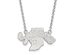 14k White Gold Indiana State Large Sycamore Pendant Necklace