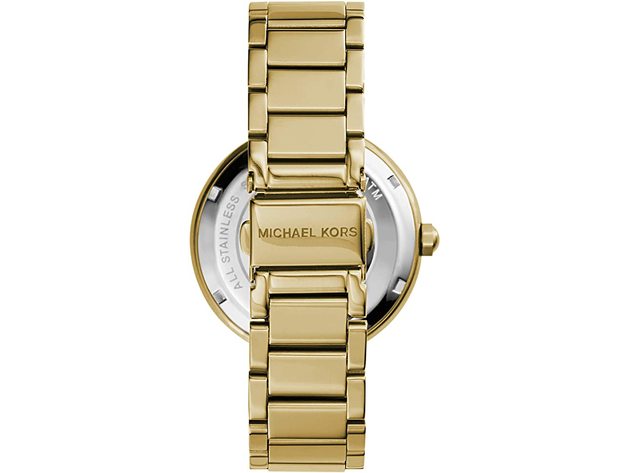 Michael Kors MK5784 Womens Stainless Steel Parker Watch, Gold Tone Logo