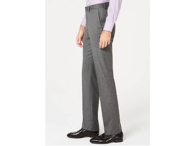 Ryan Seacrest Distinction Men's Ultimate Moves Modern-Fit Stretch Black/White Birdseye Suit Pants  Black Size 30X32
