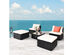 Costway 5 Piece Patio Rattan Wicker Furniture Set Armless Sofa Ottoman Cushioned Garden - Black