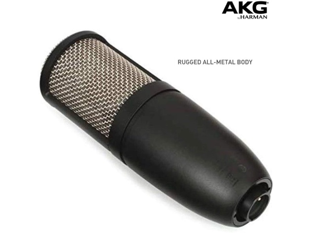 AKG 3101H00420 P220 Vocal Condenser Microphone Audio Frequency 20Hz-20kHz, Black