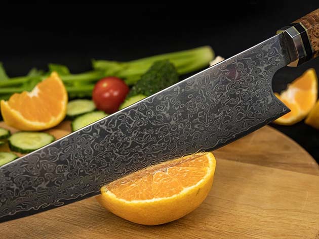 Seido™ Kiritsuke 8.5" Damascus Chef Knife (Red)