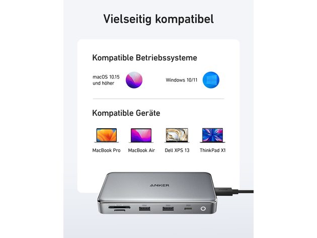 Anker 563 USB-C Hub (11-in-1, Dual 4K HDMI, for MacBook)