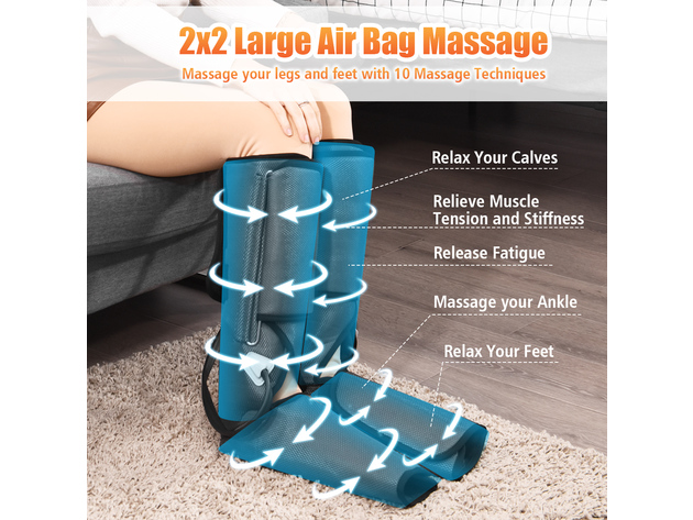 Leg Massager Air Compression For Circulation and Relaxation Foot - Gray