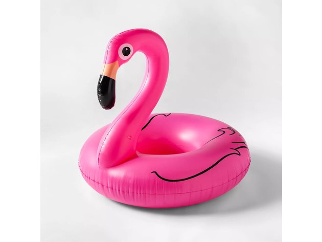 Sun Squad Flamingo Lil' Float with 27 Inches Diameter Vinyl Pool Float Accommodates Up to 45 Pounds, Pink