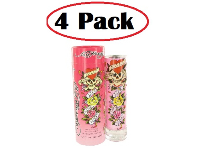 4 Pack of Ed Hardy by Christian Audigier Eau De Parfum Spray 3.4 oz