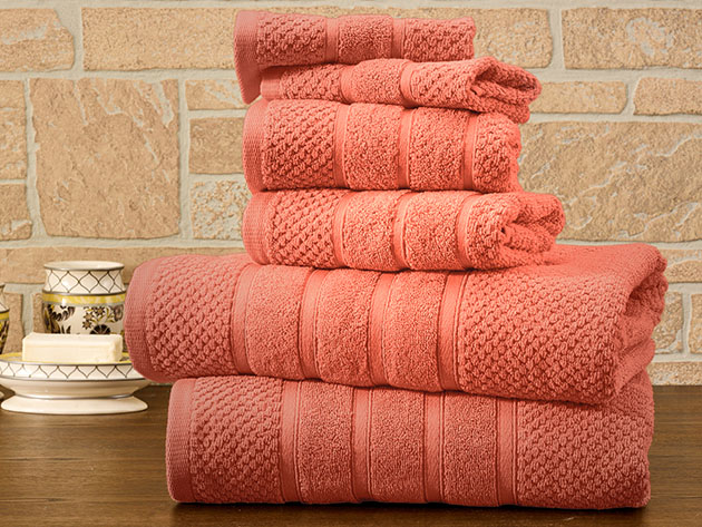 Egyptian Cotton Six-Piece Bath Towel Set  Bath towels luxury, Egyptian  cotton towels, Towel collection