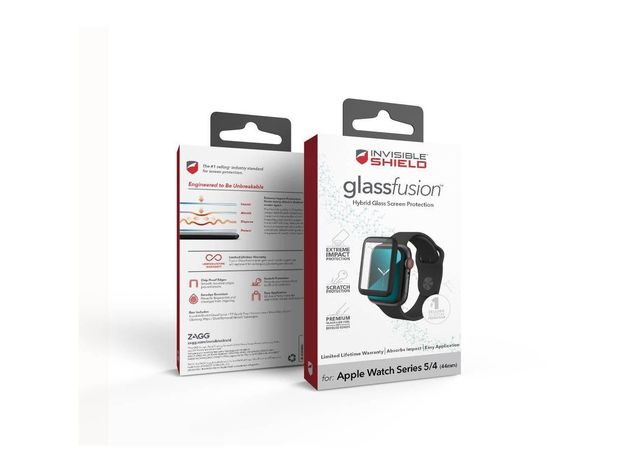 Zagg Invisible Shield Hybird Glass Fusion Screen Protector for Apple Watch Series 5/4, 44 Milimeters (New Open Box)