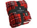 Spyder Sherpa Lined Flannel Ultra Plush Bed Blanket Interwoven Strength - King 90"x102" Red+Black