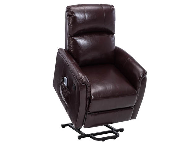 Lifesmart BTL8992A51CH Luxury Leather Air Power Lift and Recline Massage Chair - Brown