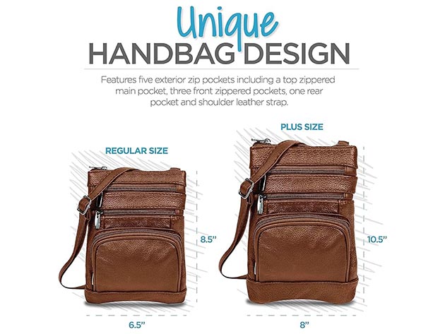 Krediz Leather Crossbody Bag for Women (X-Large/Brown)