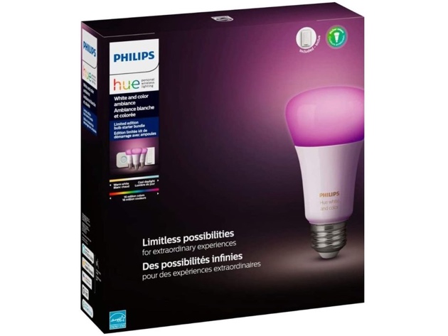 Philips Hue MAIN-54158 White & Ambiance LED Starter Kit-3 Multicolor A19- Multi (Used, Damaged Retail Box)