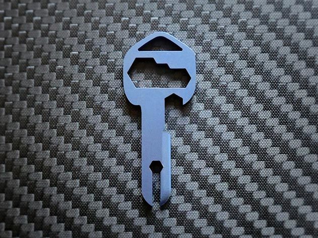MyKee Bead Blasted Titanium Multi-Tool Key (Blue)