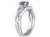 1.00 Carat (ctw) Tanzanite Engagement Ring & Wedding Band in 10K White Gold with Diamonds - 10