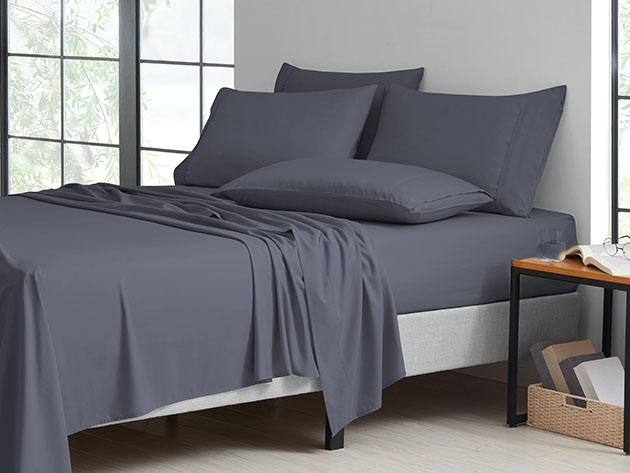 6-Piece Bamboo-Blend Comfort Luxury Sheet Set (Grey/King)