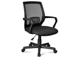 Costway Office Chair Mesh Computer Desk Chair Lumbar Support Adjustable Rolling Swivel - Black