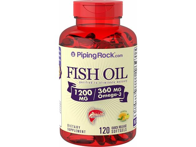 Piping Rock Fish Oil 1200 mg with 360 mg of Omega-3, 120 Quick Release Capsules Dietary Supplement