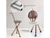 Costway Lightweight Adjustable Folding Cane Seat Aluminum Alloy Crutch Chair With Light Brown