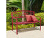 Costway Patio Garden Bench Park Yard Outdoor Furniture Cast Iron Porch Chair Red
