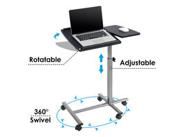 Costway Adjustable Angle & Height Rolling Laptop Notebook Desk Stand Over Sofa Bed Table - as pic