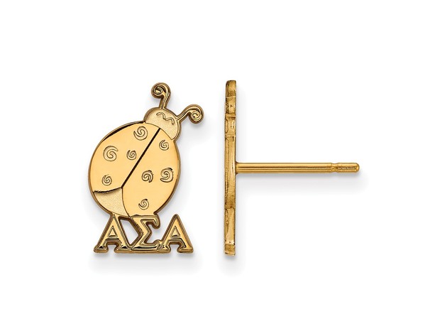 14K Plated Silver Alpha Sigma Alpha XS Post Earrings