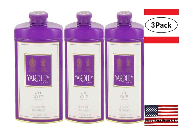 3 Pack April Violets by Yardley London Talc 7 oz for Women