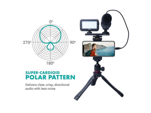 iPhone Vlogging Kit with Tripod, Mic, Light & More