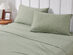 Kathy Ireland 4 Piece Heathered Jersey Knit Cotton Sheet Set (King/Olive)