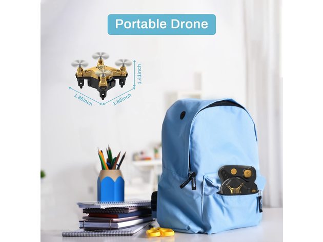 Golden Mini Drone for Adult Beginners and Kids, Portable RC Quadcopter with Auto Hovering