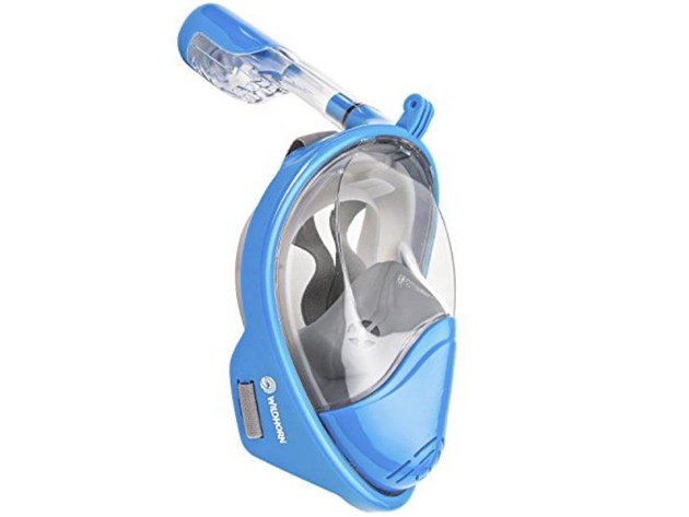 WildHorn Outfitters Seaview 180° GoPro Compatible Snorkel Mask (Aqua, S/M) (Refurbished)