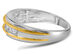 Mens Diamond Wedding Band 1/4 Carat (ctw Color H-I, Clarity I2-I3) in 10K White and Yellow Gold - 12