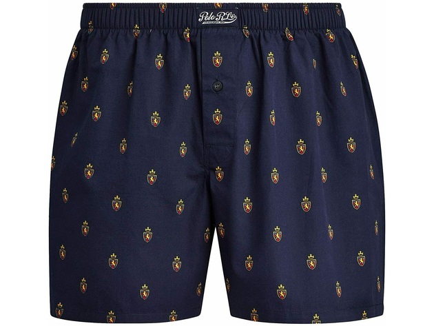 Polo Ralph Lauren Men's Classic Woven Cotton Logo Boxer Navy Size Medium