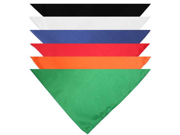 Mechaly Triangle Plain Bandanas - 6 Pack - Kerchiefs and Head Scarf - Black