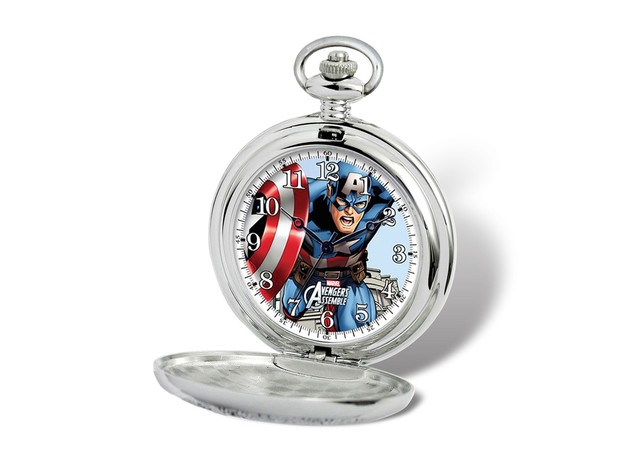 Marvel Boys Captain America Pocket Watch w/Chain