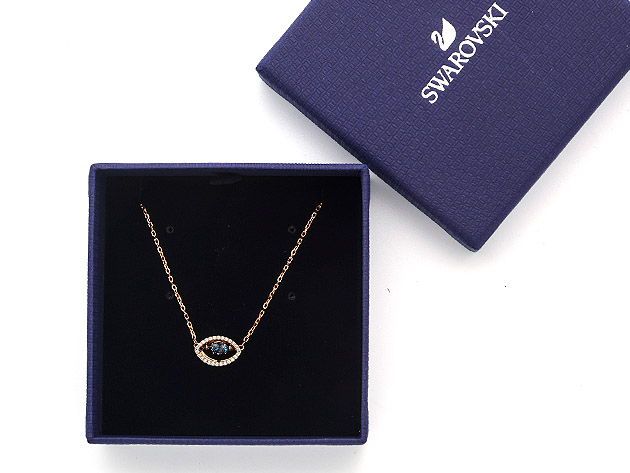 Swarovski Sparkling Rose Gold Tone Crystal Necklace (Store-Display Model)