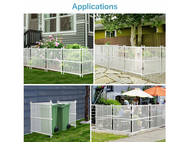 Costway Outdoor Privacy Screen Space Divider Patio Garden 36''x 48'' White, 2-Pack 