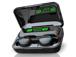 Flux 7 TWS Earbuds with Wireless Charging Case & Power Bank (Black)