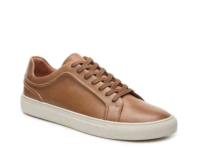 Sam Edelman Gregory Lace-Up Closure Round Toe Men's Sneakers, Size: 7 US, Cognac