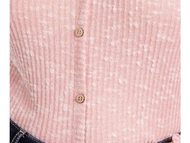 Crave Fame Juniors' Cozy Rib-Knit Top Pink Size Medium