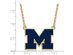 14k Gold Plated Silver U of Michigan Lg Enameled Pendant Necklace