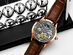 Stührling Special Reserve Automatic 44mm Dual Time Skeleton Watch (Grey Dial/Rose Case)